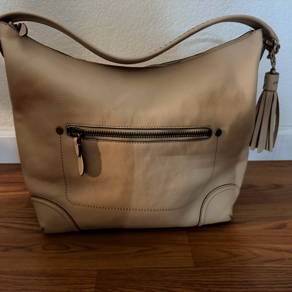 Cole Haan Cream Leather Shoulder Bag